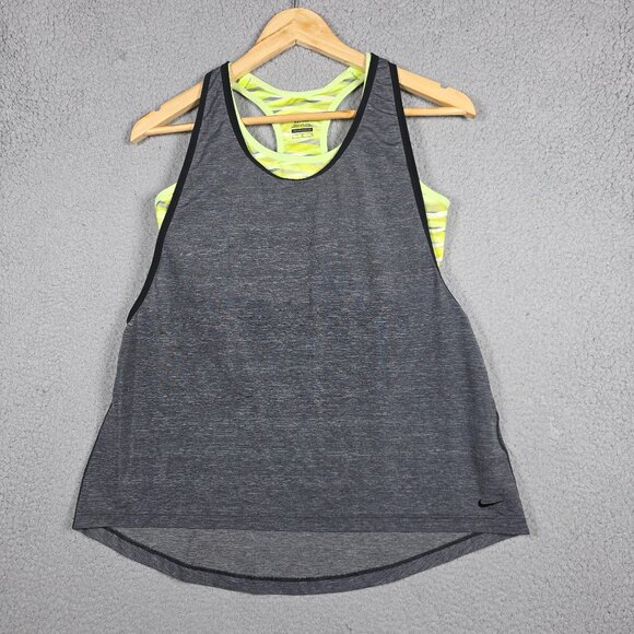 Nike Dri-Fit Racerback Tank Top with Sports Bra Large Loose Athleisure 643314 - Picture 1 of 10